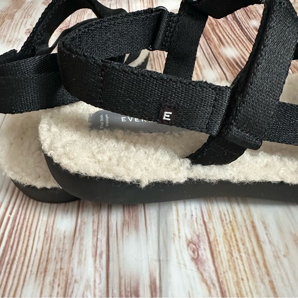 Everlane Black The ReNew Teddy Sherpa Lined Sport Sandal Size 7 - Picture 11 of 16